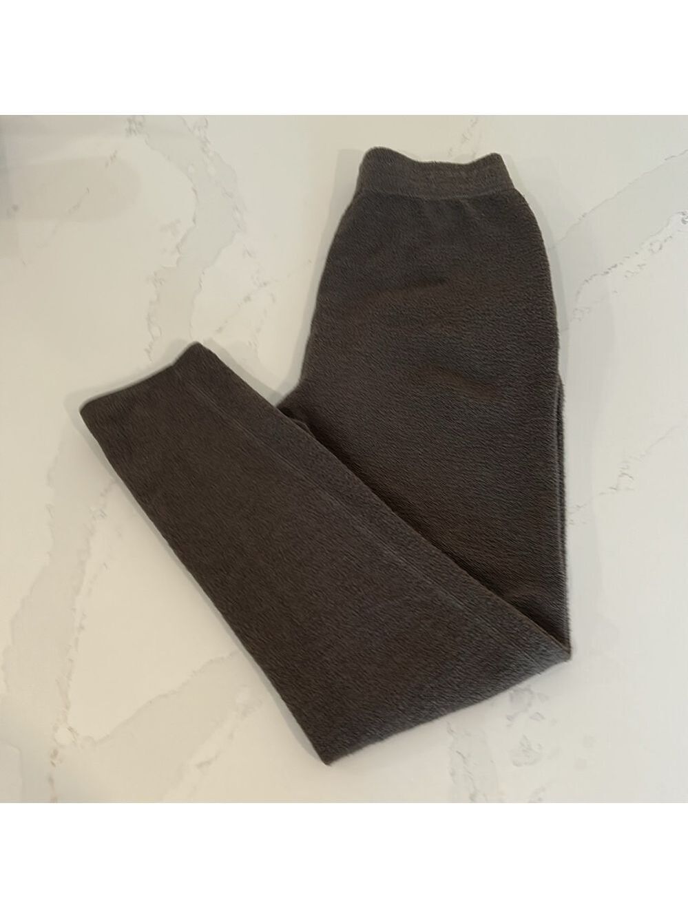 Roots Lined gray - green pants fuzzy pull on joggers pockets Small